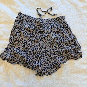 American Eagle Flowy Leopard Print Shorts